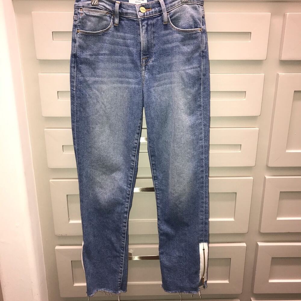 FRAME DENIM Le High Straight Zip Jeans Allowell 26 - Picture 3 of 7